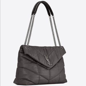 *AUTHENTIC* YSL Bag (Small) Grey Quilted Leather - EXCELLENT CONDITION!